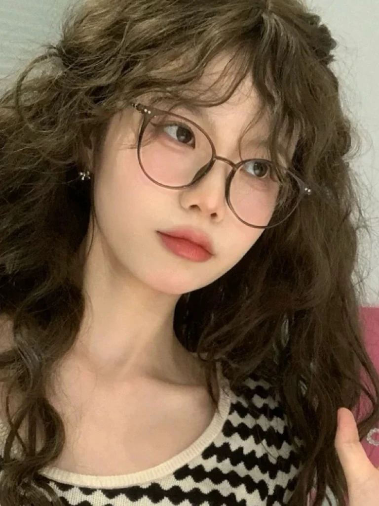 少女CEO韩系氛围感方圆脸眼镜女防蓝光护目眼睛架早八素颜眼镜