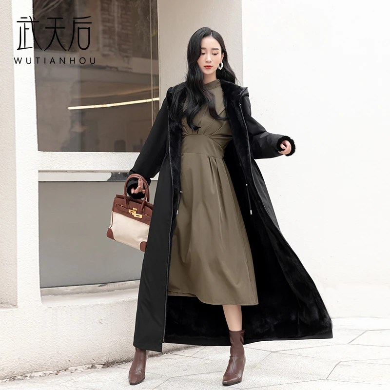 长款1.3米 暖腿显瘦 女皇貂皮大衣 进口整貂内胆派克服皮草外套