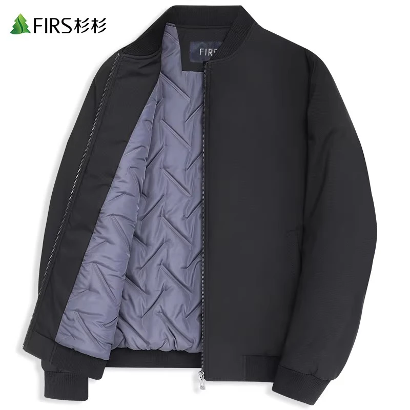 杉杉男装棉服外套男2024冬季新款棒球领纯色商务休闲加厚夹克棉衣