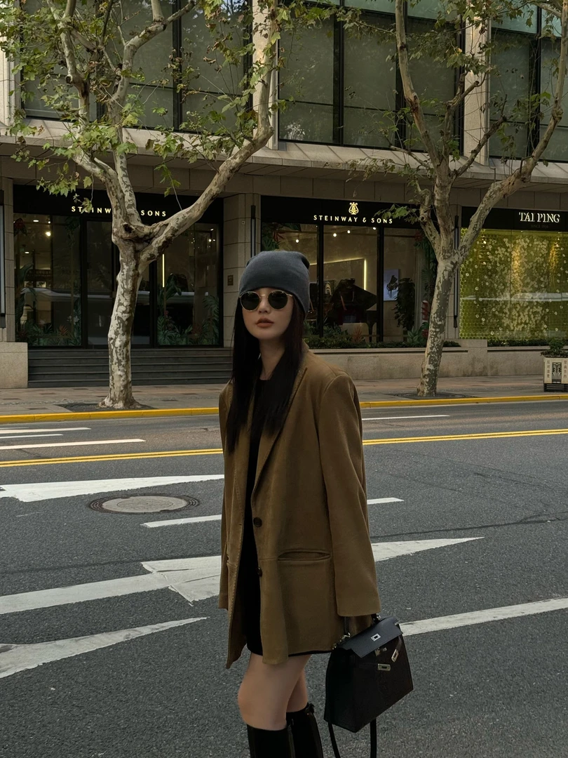 BEAUTY VENA皮皮宽松西装外套4WCYS003