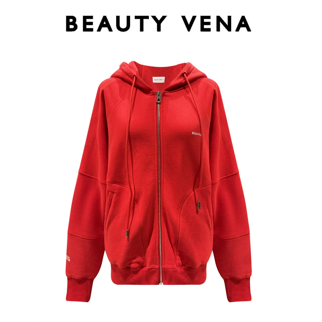 BEAUTY VENA休闲连帽运动卫衣4WJ001