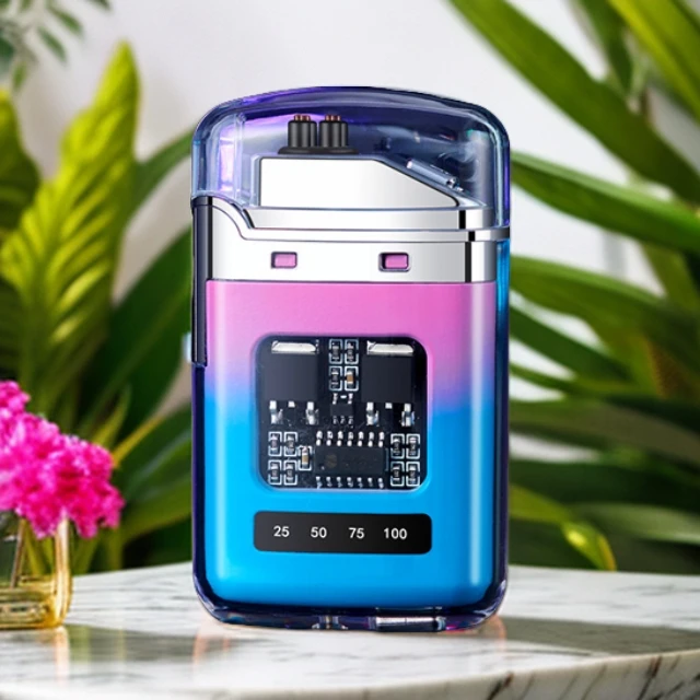 炫酷夜光打火机透明壳双电弧防风打火机时尚小巧便携潮流