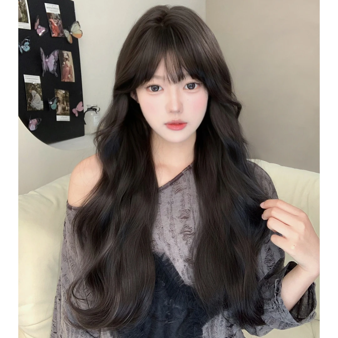 假发女长卷发自然气质网红日常lolita逼真甜美齐刘海全头套