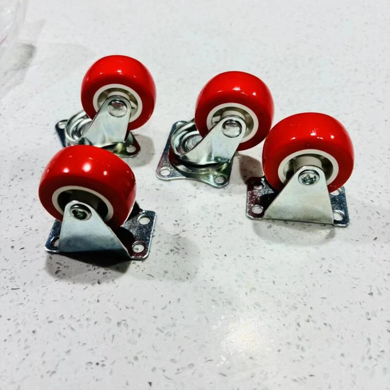 利总 万向轮红色1.5寸万向轮+1.5定向轮（各2个装）