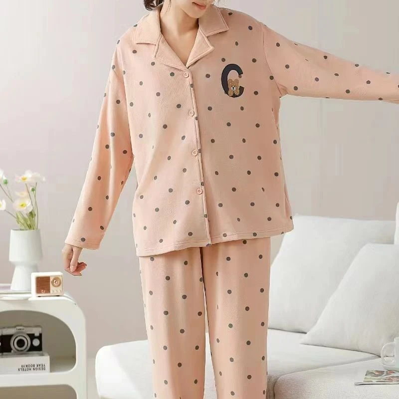 8820#宅姿彩海岛绒女款家居服