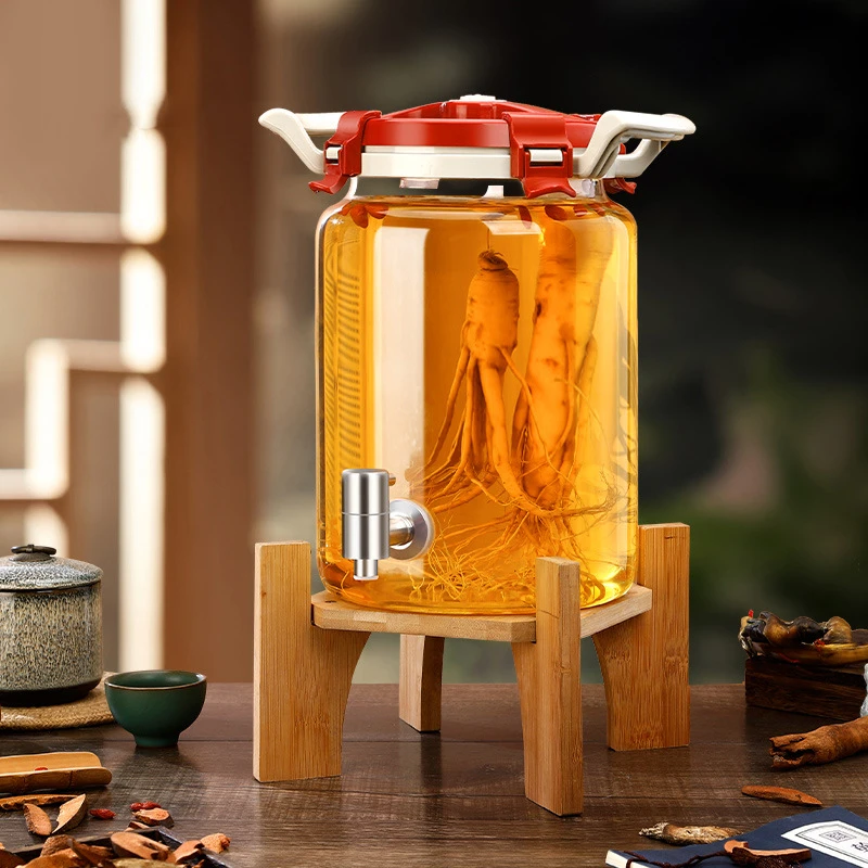 泡酒专用酒瓶泡药酒高硼硅玻璃瓶家用加厚密封储酒酒坛酒罐带龙头