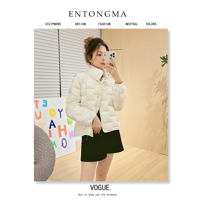 ENMA2024款 时尚百搭轻薄保暖秋冬短款羽绒服
