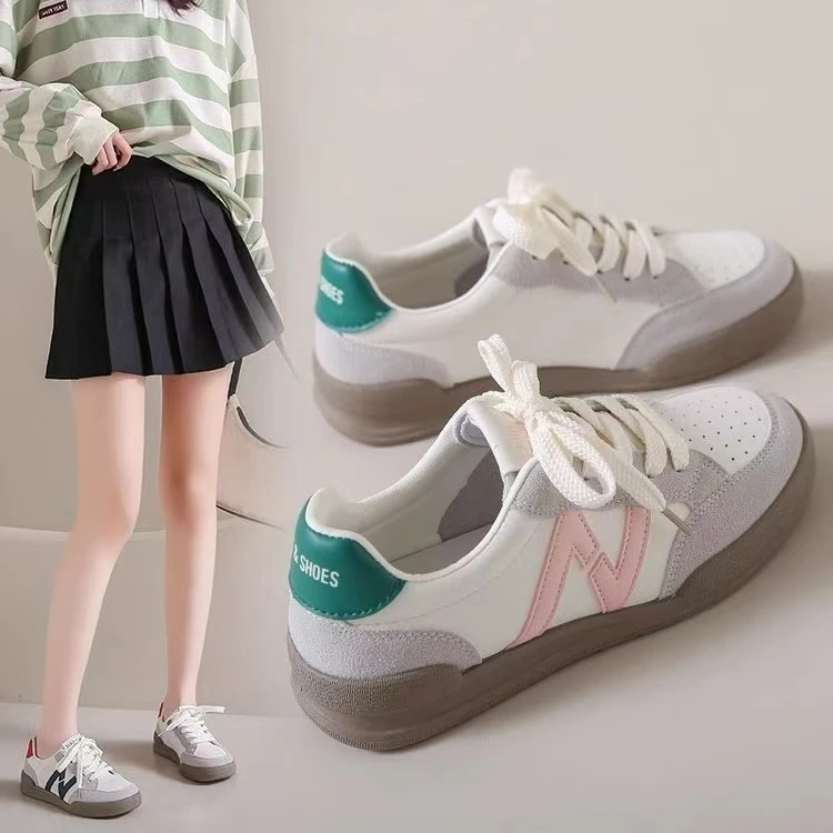 C-2复古女鞋德训鞋女2024年新款春季爆款增高小白鞋百搭小众板鞋