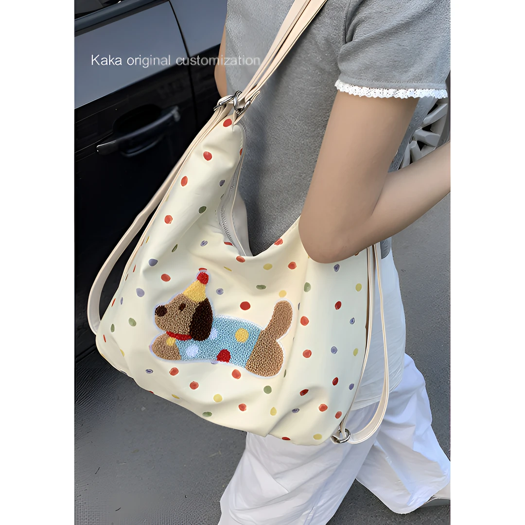 可爱腊肠狗托特包包女2025新款春季韩国双肩包时尚大容量单肩包