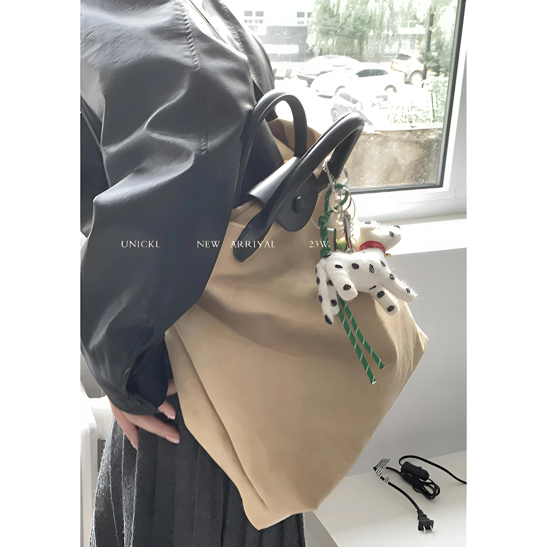 韩国大容量手提包包女士2025新款春季复古托特包时尚百搭大托特包