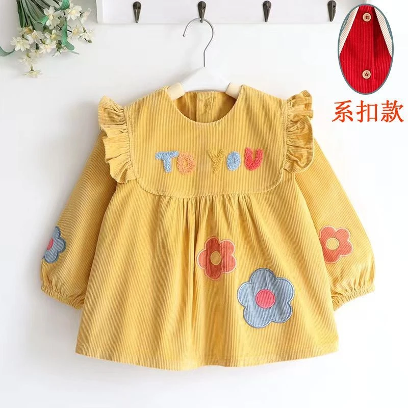 婴儿罩衣冬季女宝宝秋冬款围裙宝宝兜兜外穿小童小孩围兜