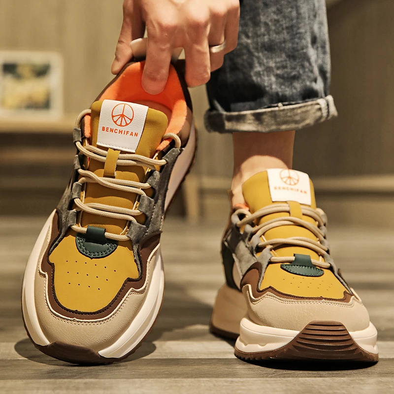 2024年老爹鞋男秋冬潮牌高级感增高休闲运动青少年跑步厚底阿甘鞋