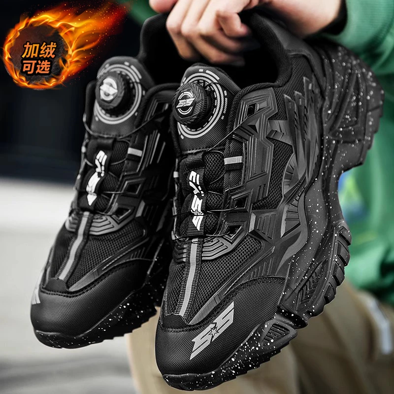 回力瑞潮牌男鞋秋冬季加绒棉鞋休闲跑步运动鞋旋转扣机甲老爹潮鞋