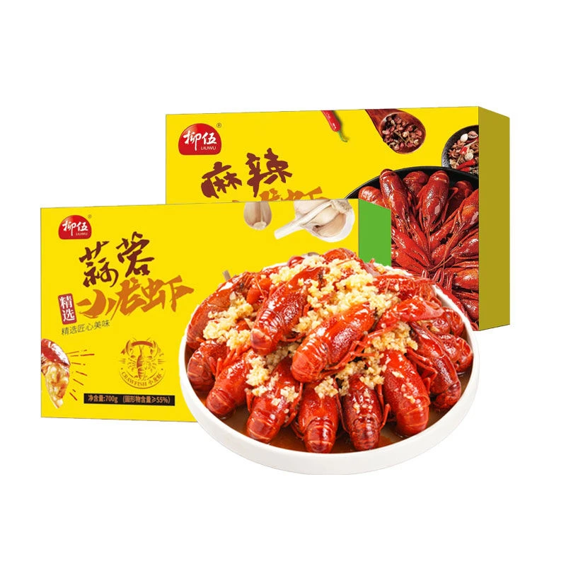 柳伍蒜蓉麻辣小龙虾3-5钱新鲜香辣网红整虾加热即食
