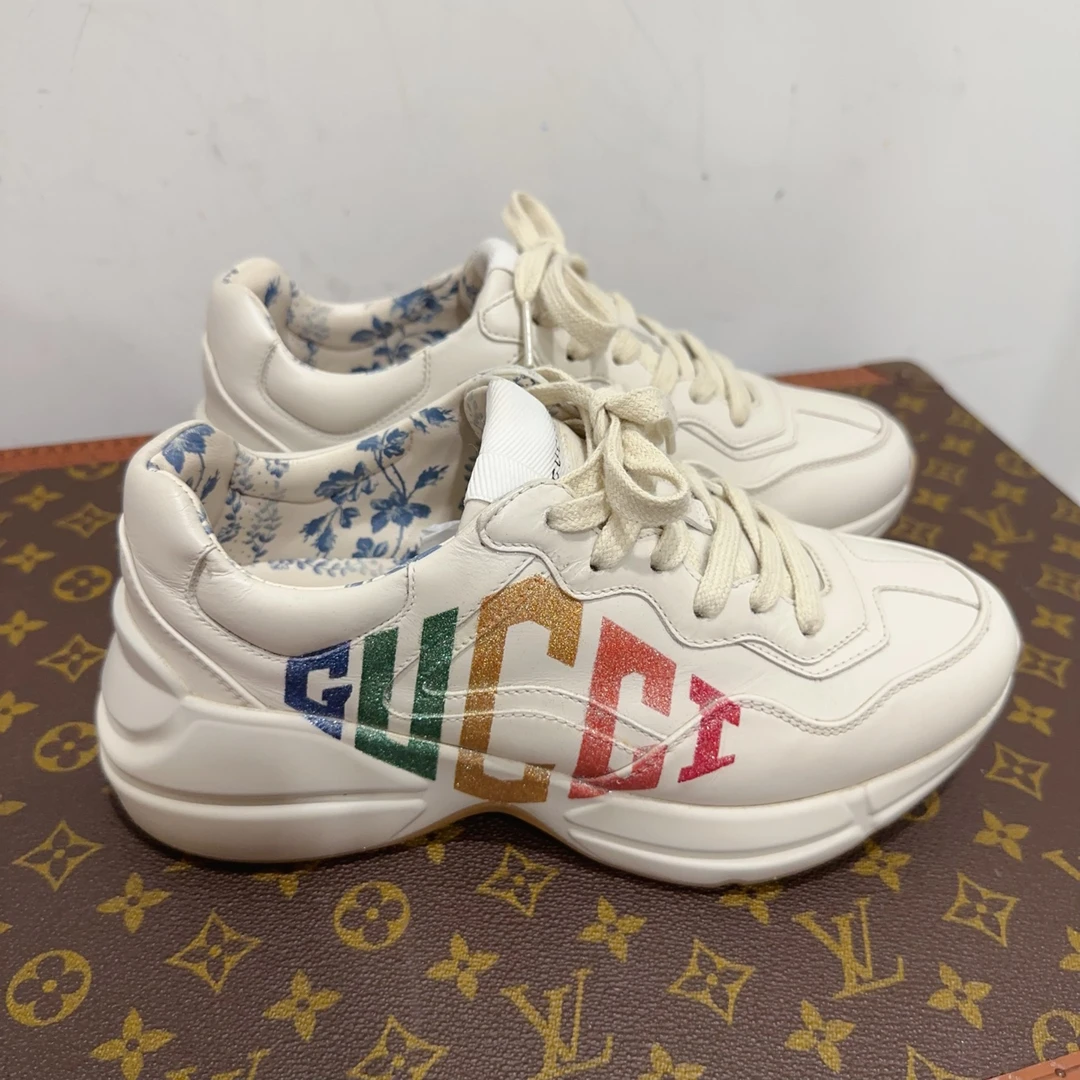 95新 GUCCI/古驰 安洁利严选老爹鞋 尺码36成色直播为准GSL2544