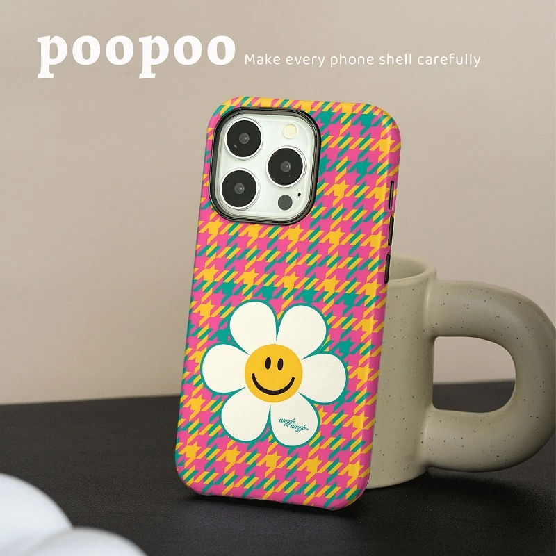 太阳花笑脸适用苹果手机壳韩风可爱ins风防摔菲林磨砂软壳保护壳