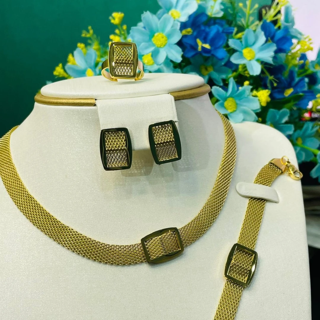 钛钢耳饰 新款套装轻奢时尚复古编织素款百搭气质潮流TGTZ026-DL