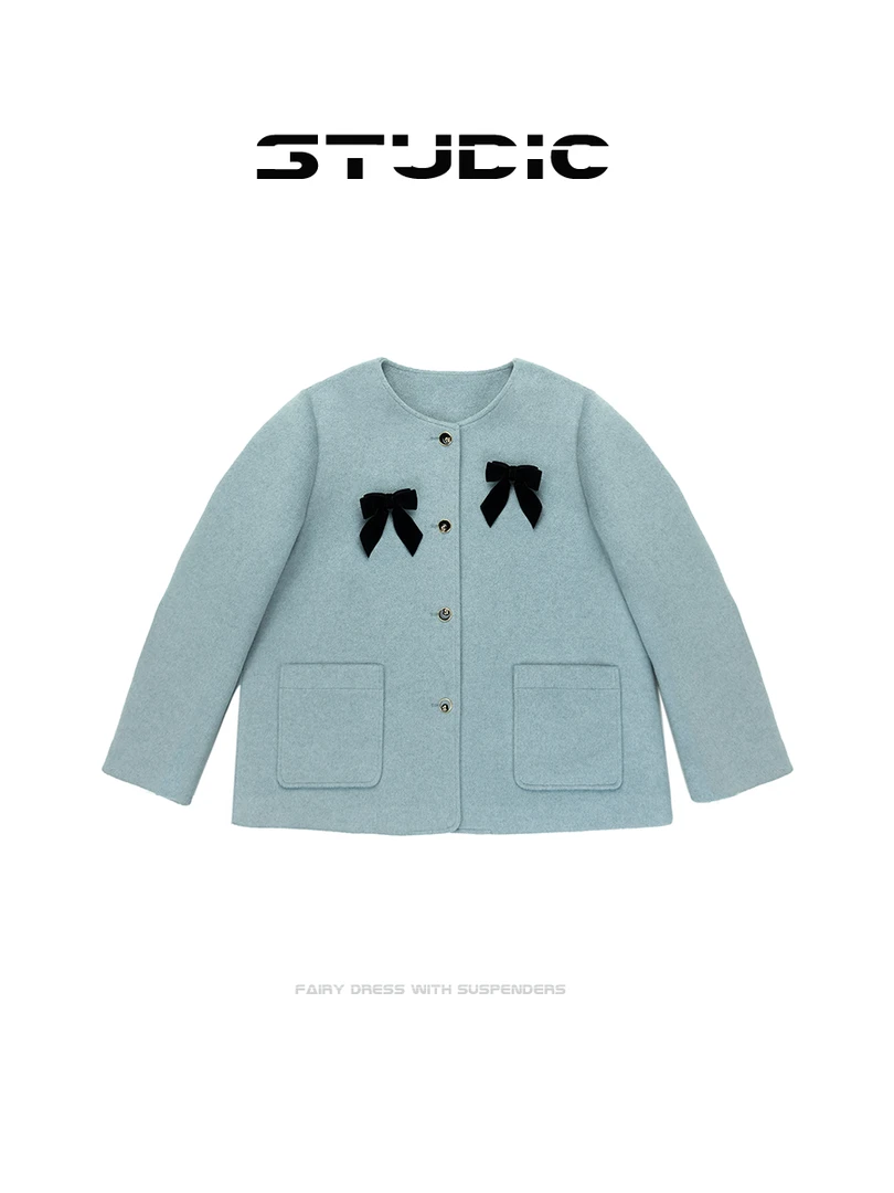 【摇摇推荐】盐海梦幻~奶乎小香风蝴蝶结外套M3Z0036