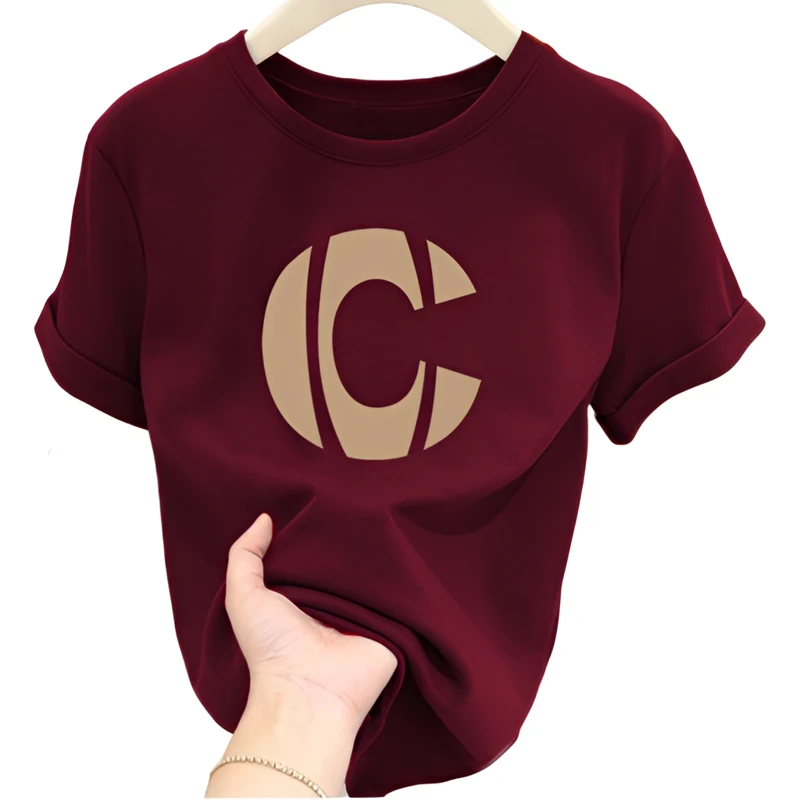 纯棉短袖t恤女夏季韩版ins洋气新款美式复古小众正肩显瘦时尚上衣