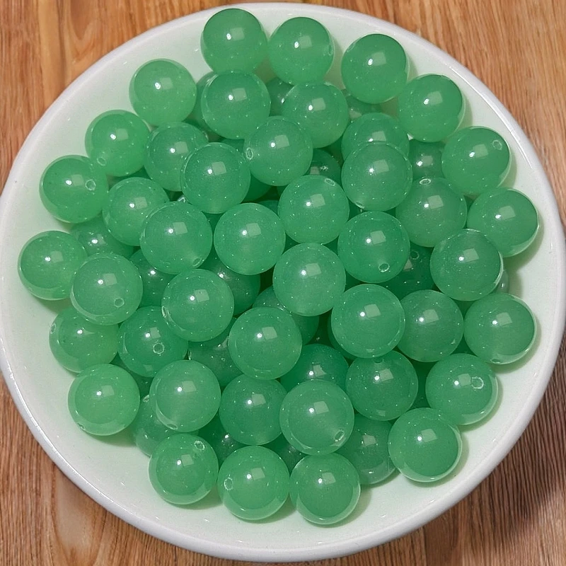 【优品甄选】天然散珠苹果绿 12mm 20颗 随1颗（赠弹力绳）E025