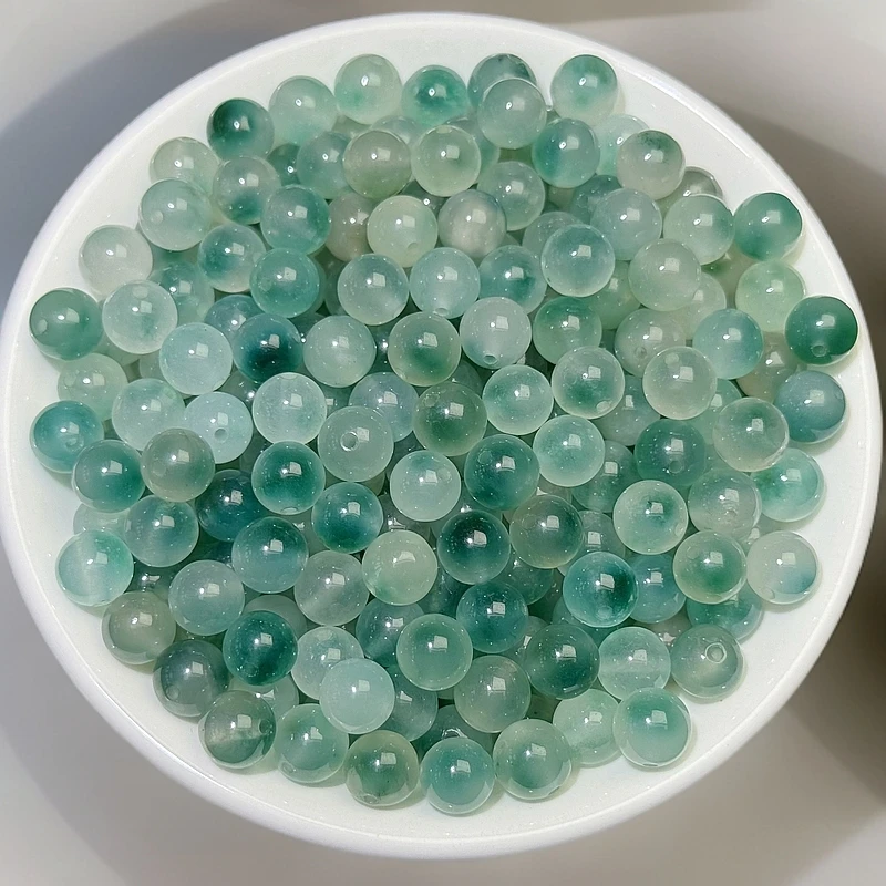 【优品甄选】天然散珠蓝飘花 8mm 50颗 宠4颗（赠弹力绳）Z002