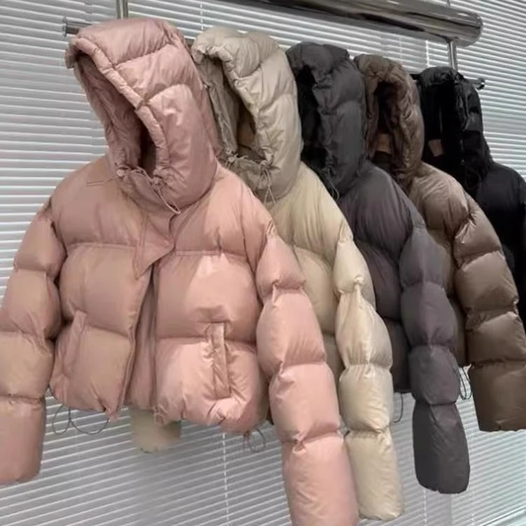 反季 女装短款冬季韩版连帽休闲百搭女士加厚外套-半门襟