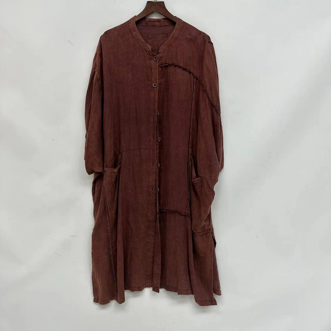 【蓉哥出品】亚麻炒色净版大袍S15