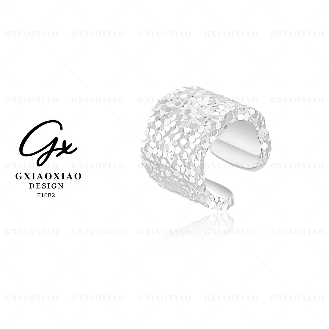 铜合金耳饰 GXX 【冷月冰心】高级感轻奢时尚碎冰冰耳夹 F16E2