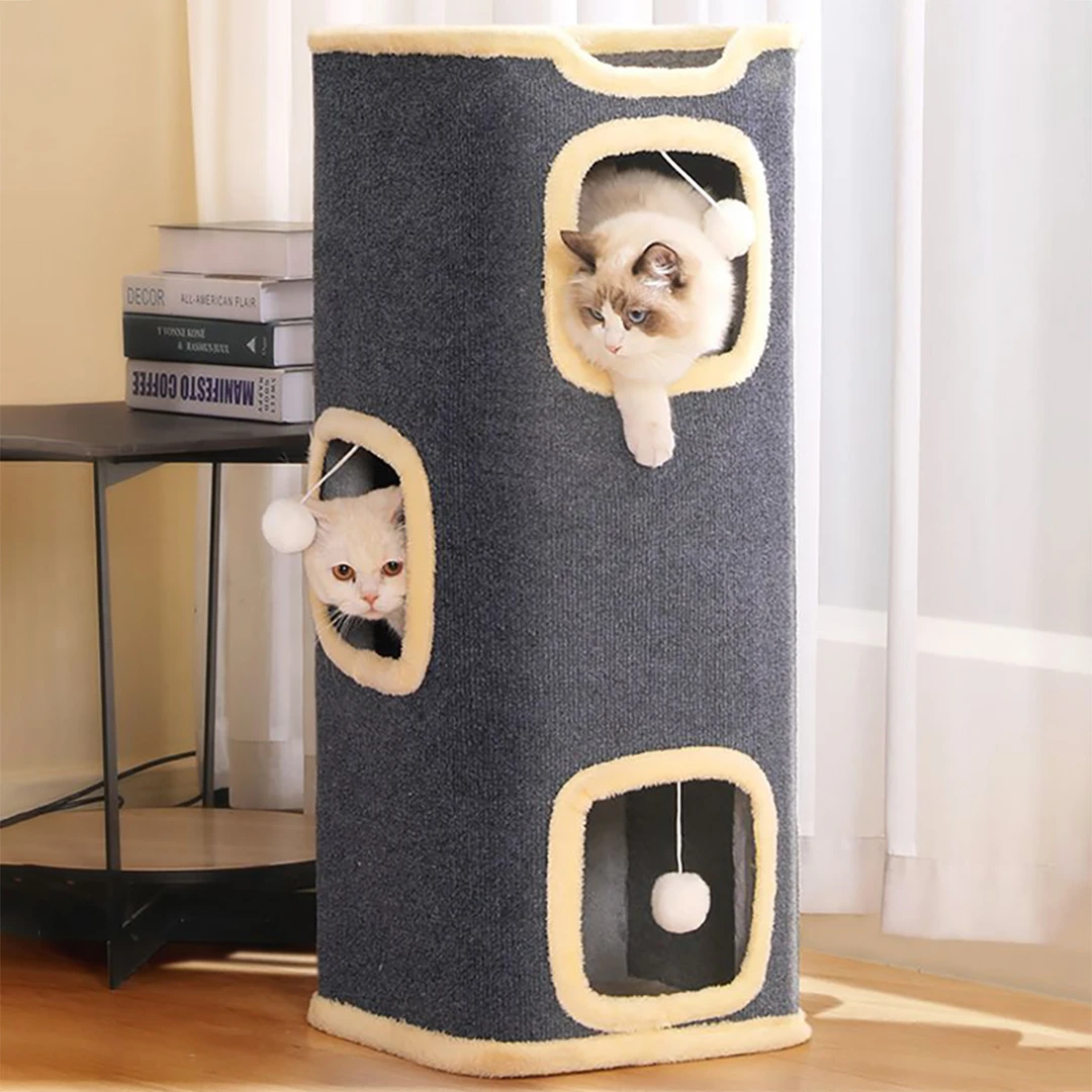 四季多层剑麻一体保暖耐磨双层抓板冬天猫屋通用树洞猫咪冬季爬架