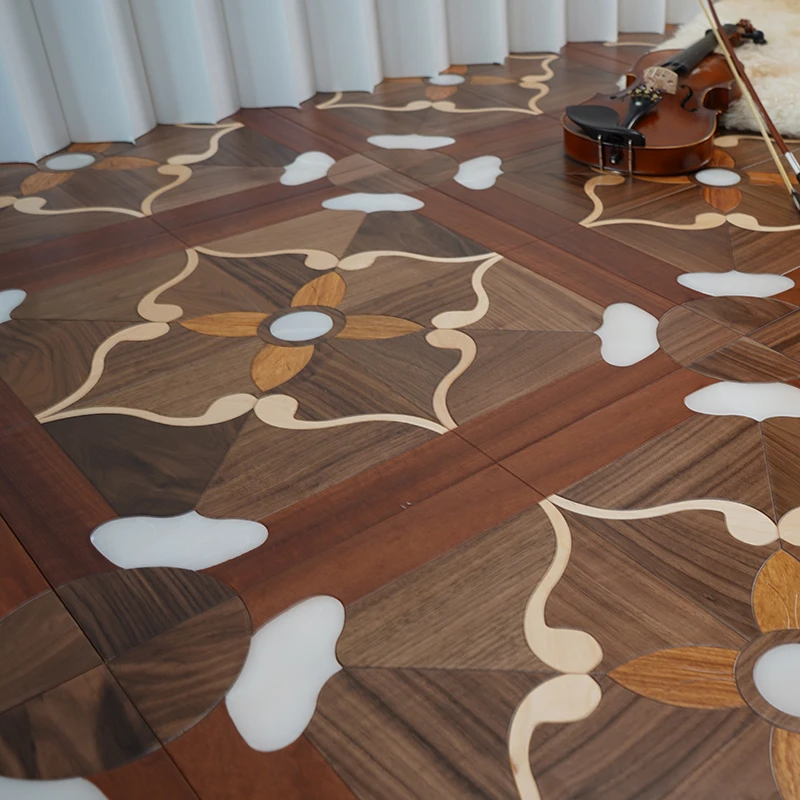 积加多层实木拼花地板环保自然美观客厅卧室家装可用地暖镶玉石