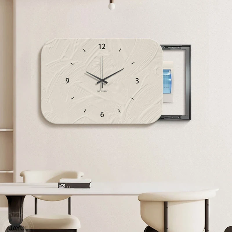 现代简约创意带钟电表箱装饰画电闸箱覆盖弱电箱配电箱强电箱遮挡