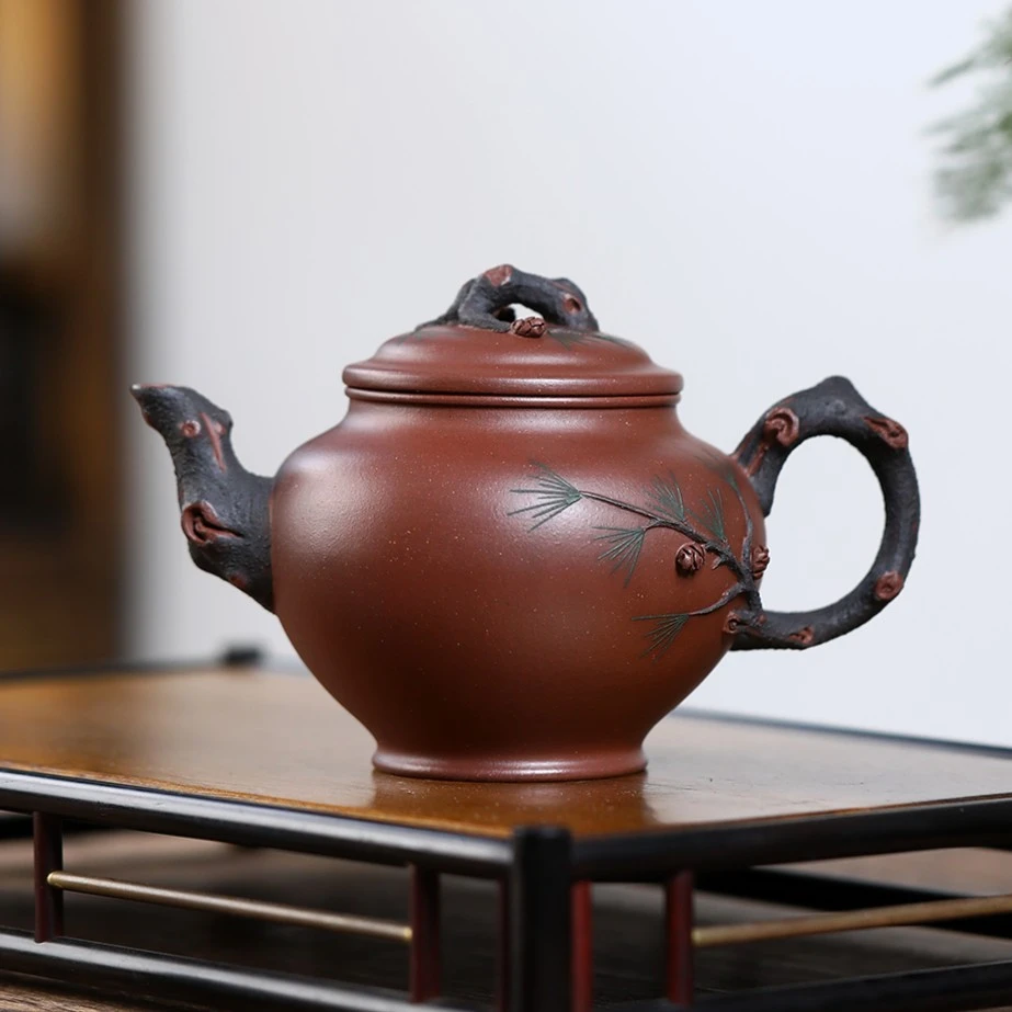 储集泉之女【松报春】储蓁 紫泥450cc全手工壶 宜兴紫砂壶