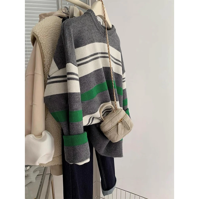 麦麦秋【现货-柔软时光+北极绒+软糯舒适单穿不扎】女童秋条纹毛衣