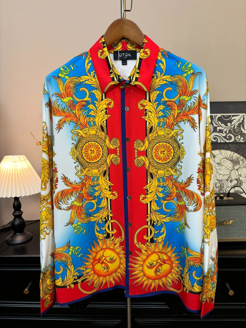 衬衫-弹力贡缎轻奢休闲网红时尚潮流帅气衬衫