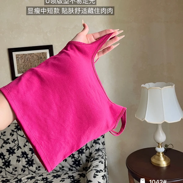 纯欲百搭扭结镂空美背吊带背心女带胸垫防滑固定杯内穿外搭上衣