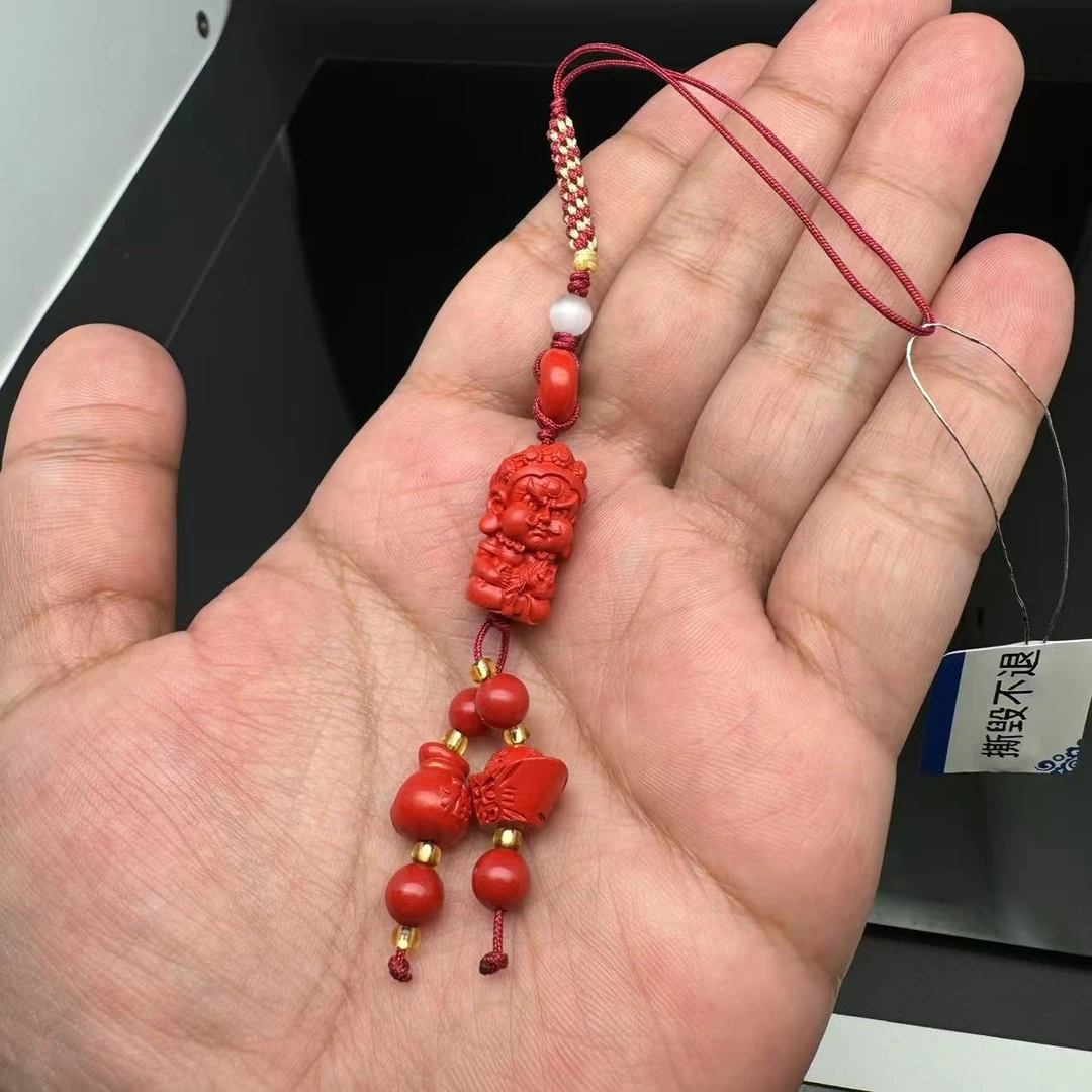 含辰砂工艺品B0727GMD450（多样性发货）精品朱砂黄财神手机链