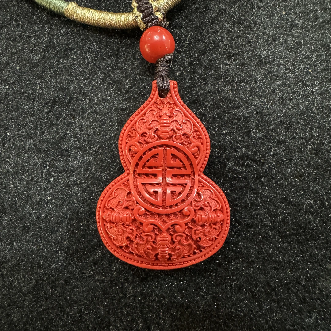 含辰砂工艺品B0124GMD560（多样性发货）朱砂福禄吊坠