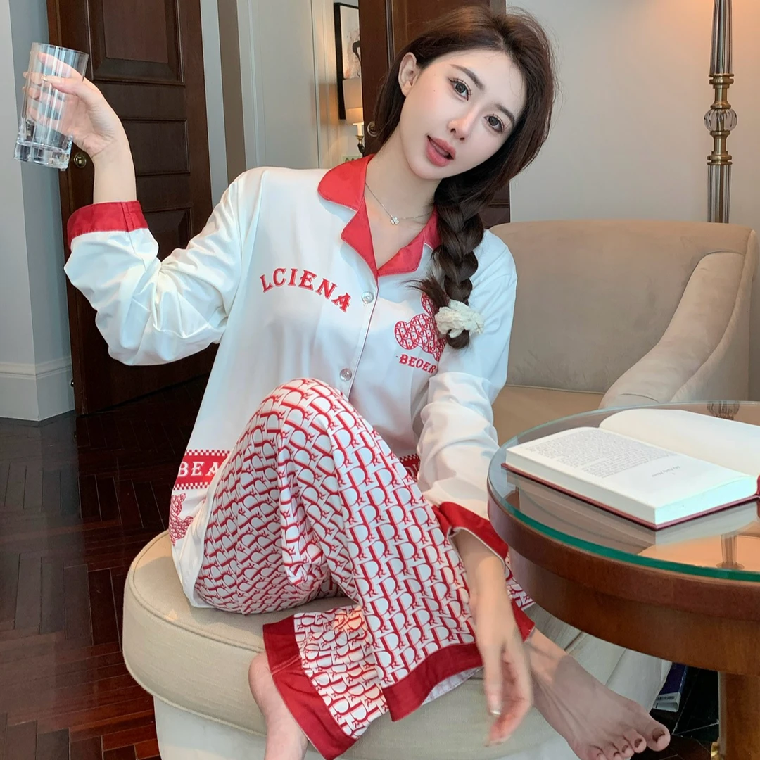简丹生活【D家小熊】睡衣女春秋款轻奢长袖长裤两件套睡衣家居服