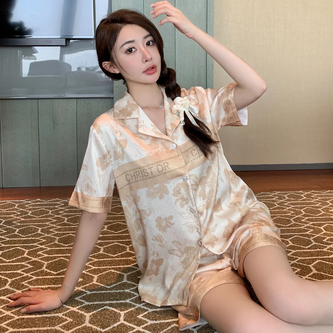 拍一发三睡衣女女生夏季三件套装春秋薄款夏天大码网红风家居服