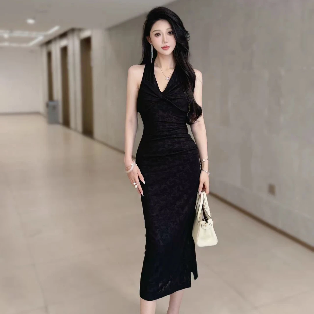 【精选优品】2024时尚显瘦气质收腰修身夏季女装连衣裙XT2434
