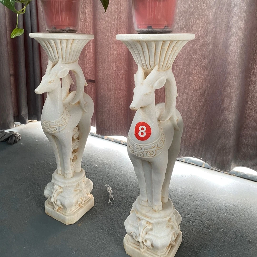 小鹿花几：高度80，面径26，一对包邮，不包卸车和摆放