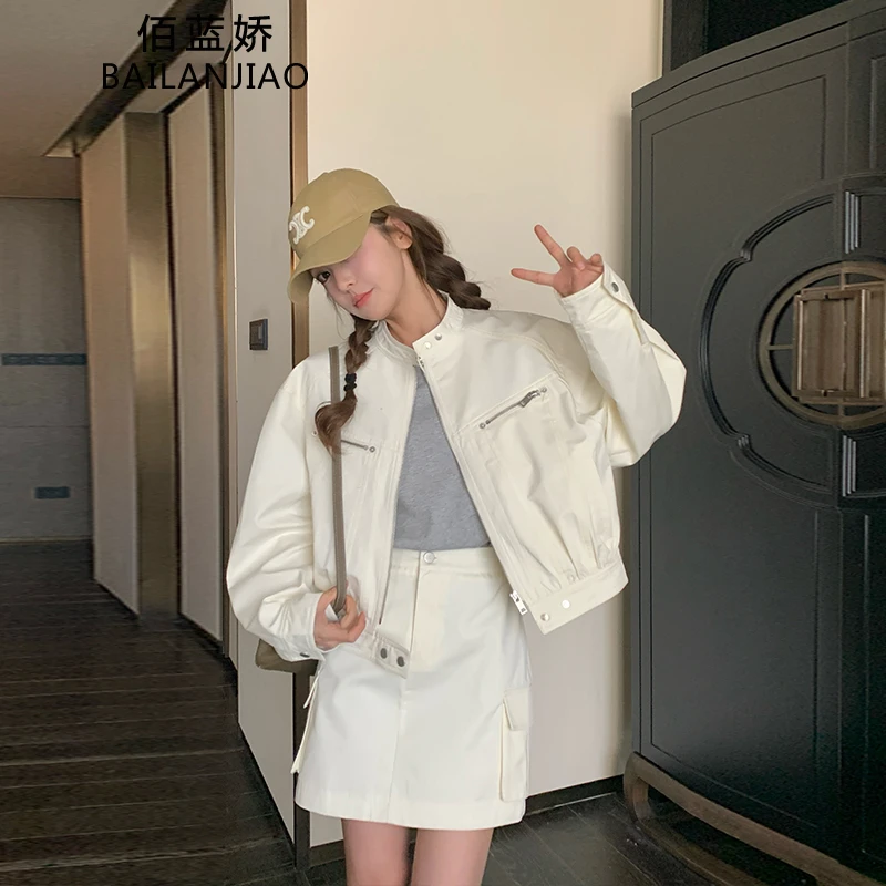 棒球服短裙套装女2025新款春秋季搭配一整套小个子洋气工装两件套