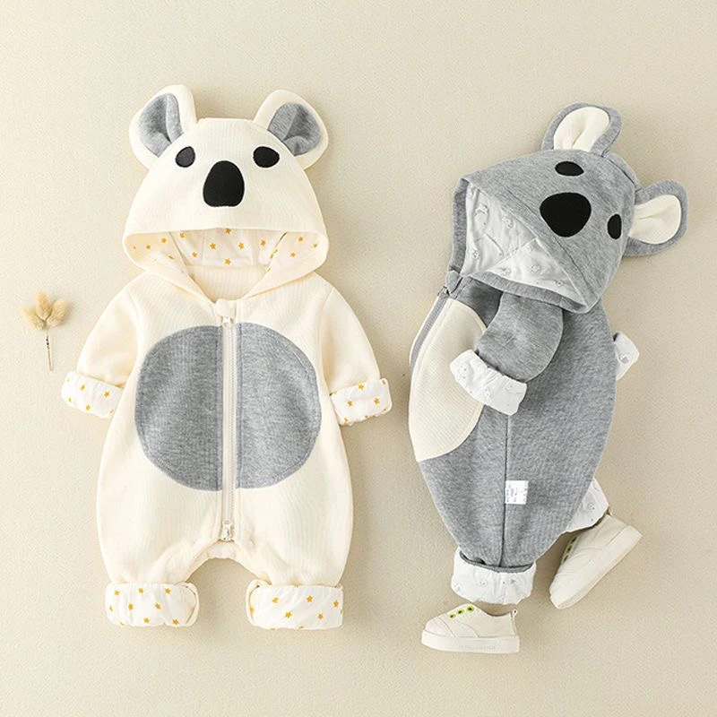 2025超萌男婴儿衣服连体衣春秋款洋气女宝宝外出抱衣百天幼儿秋装