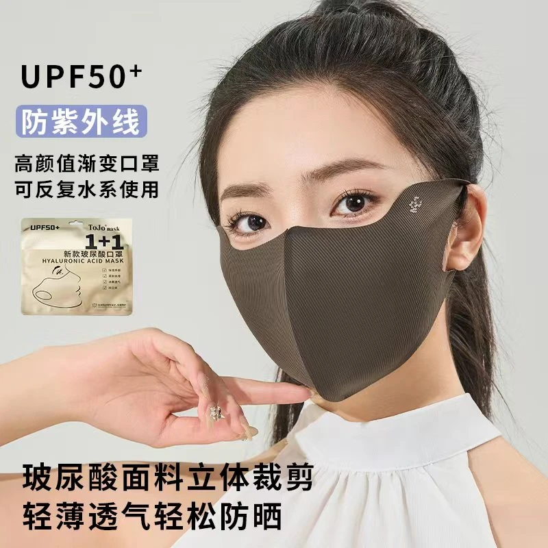 （2个）玻尿酸防紫外线防晒护眼角面罩高颜值透气显脸小口罩
