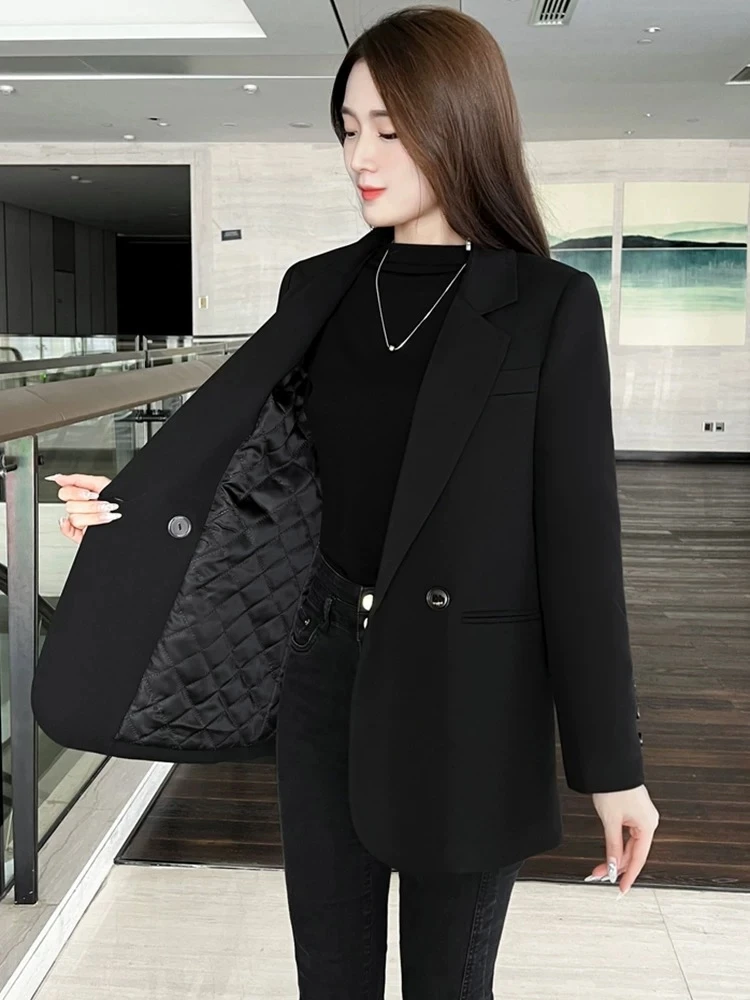 大码加棉加厚西装外套女新款冬季时尚休闲高级设计感小众西服上衣