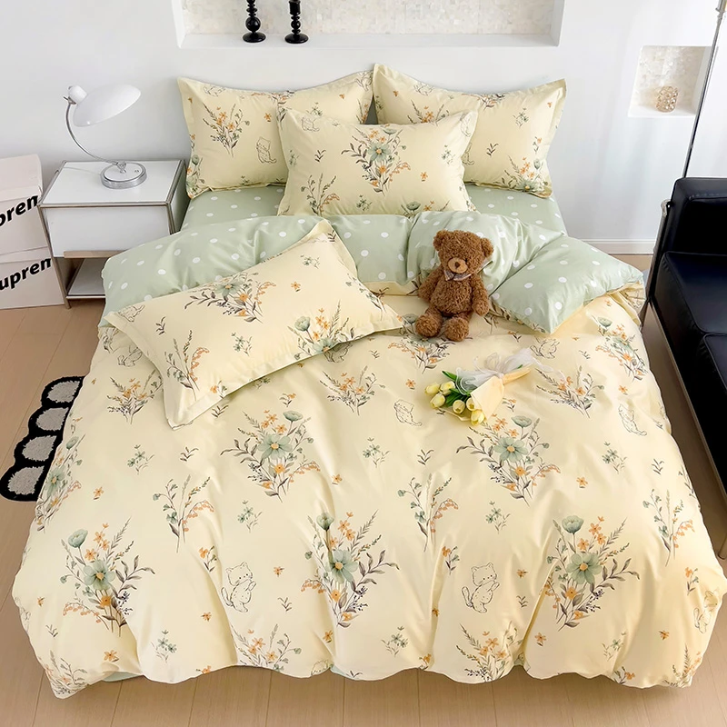 新款13372全棉印花三件套学生宿舍床上用品简约时尚套件