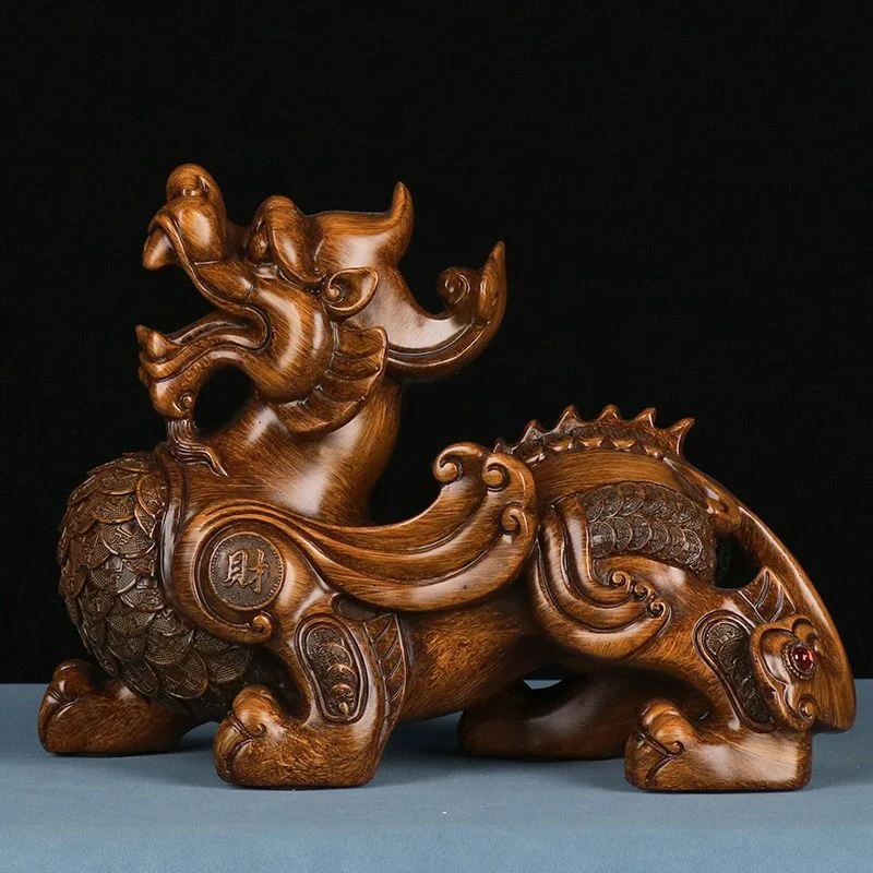 《貔貅之只吞金银》办公桌茶桌柜台玄关吉祥摆件（单只长25高19cm）