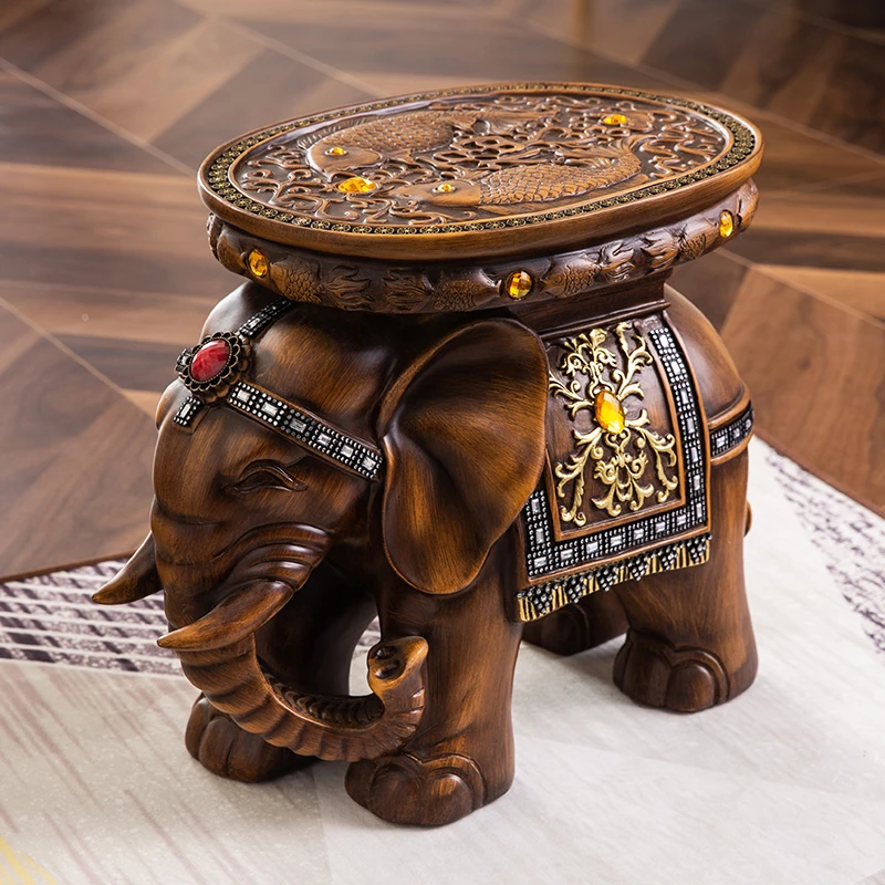 大象凳子换鞋凳进门入户坐墩新中式玄关落地客厅摆件一对门口招财