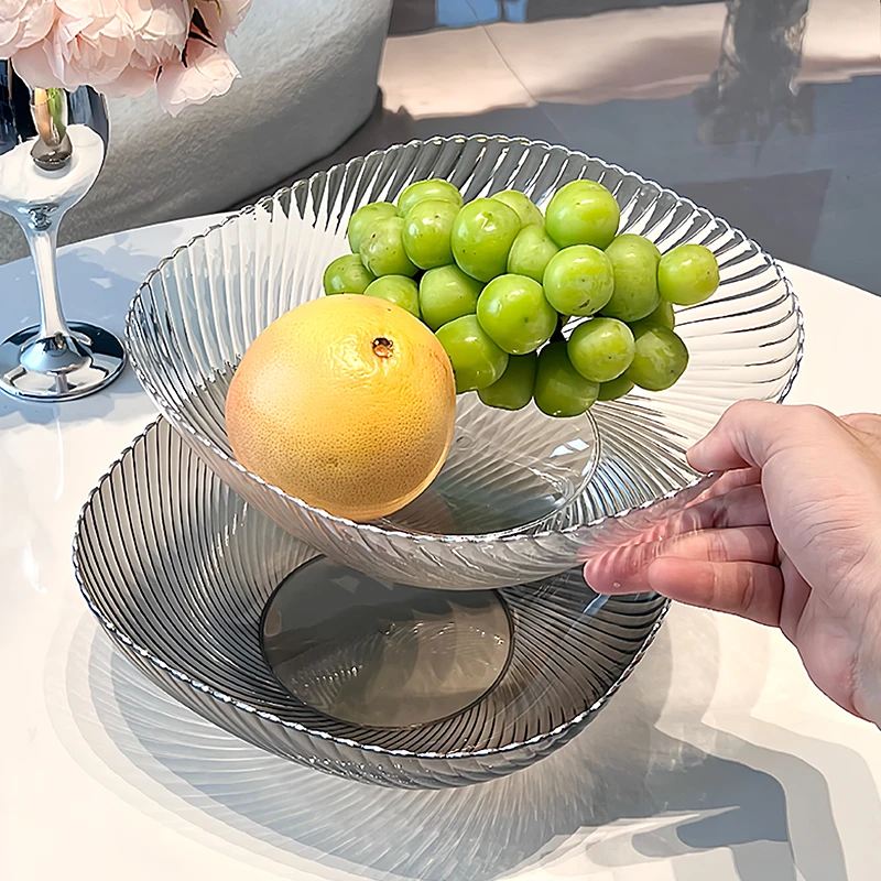轻奢水果盘家用客厅茶几果盘2023新款高档零食高级塑料果盆糖果盘