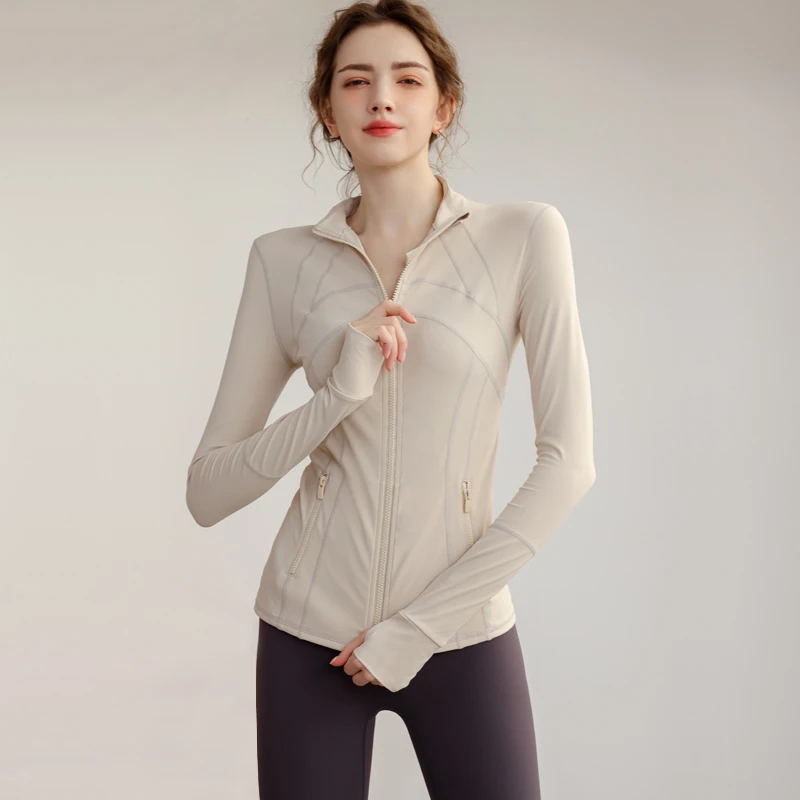 瑜伽服套装女秋冬长袖外套2025新款户外运动跑步上衣可外穿健身服